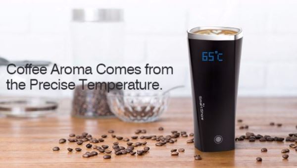这款智能保温杯超狂，35～100 度任意控温。