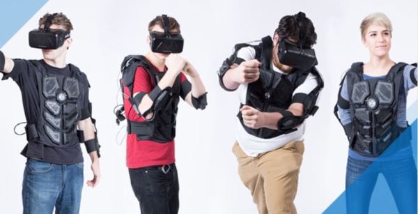 Hardlight suit触感套装拥有16个触觉反应区VR体验